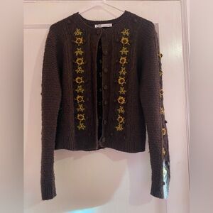 Zara cropped sunflower cardigan